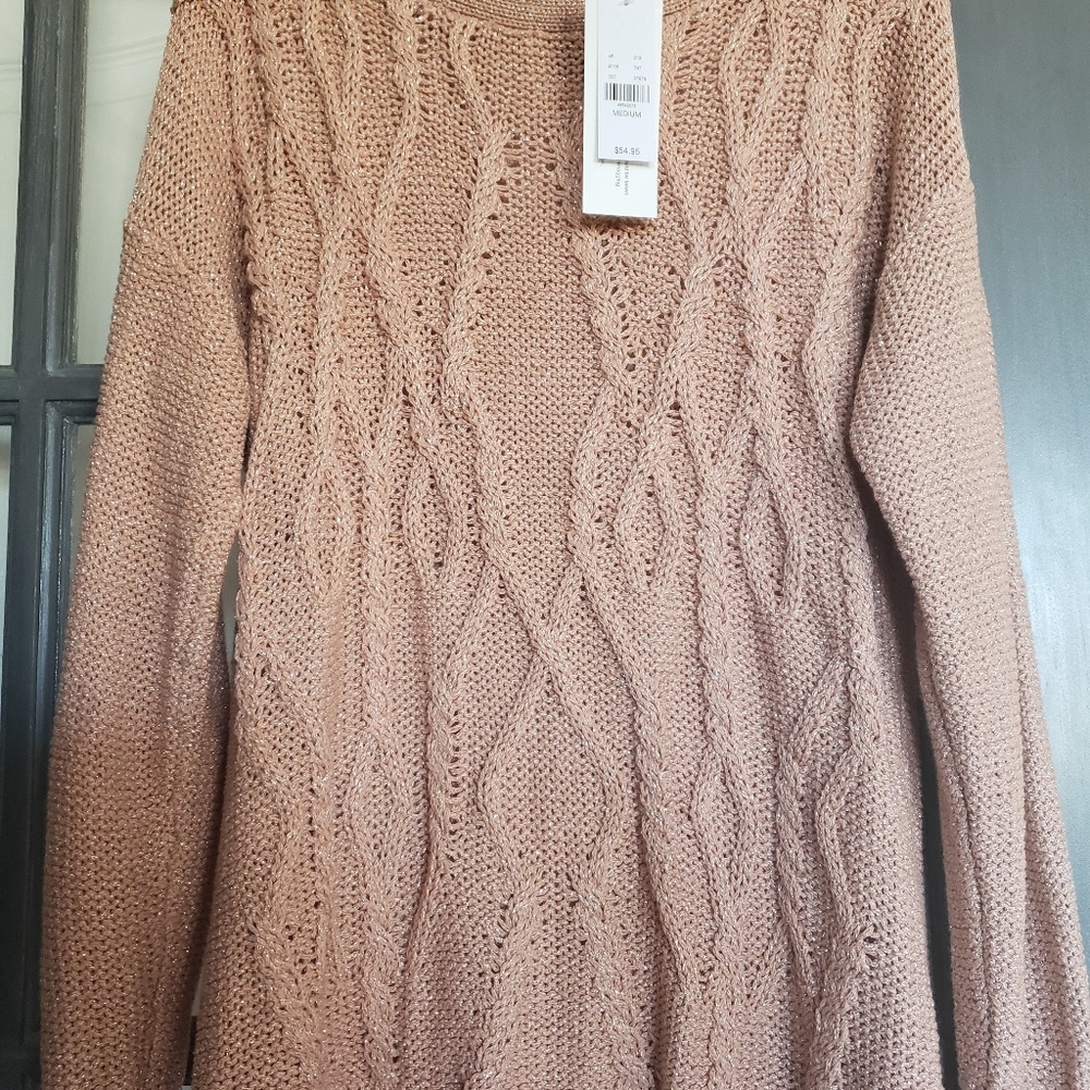 New York and Company-Soho Peach Shimmer Sweater